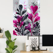 Wild Hearts in Bloom  Poster (Heimbüro)