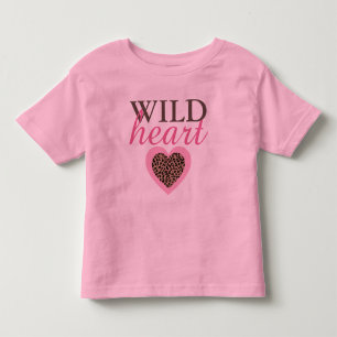 Wild herz Leopard und rosa Kinder T - Shirt