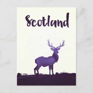 Wild Highland Scotland Hirsch Tinten-Reiseplakat Postkarte