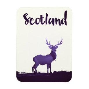 Wild Highland Scotland Stag Ink Reiseplakat Magnet