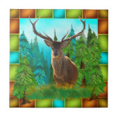 Wild Hirsch mit großen Antlers Keramik Tile Fliese (Vorderseite)