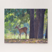 Wild Hirsch Wandern im Wald Art Puzzle (Horizontal)