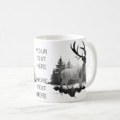 Wild Hirsche stehend im Wald Kaffeetasse (VorderseiteRechts)