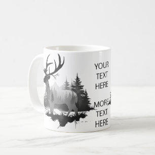 Wild Hirsche stehend im Wald Kaffeetasse
