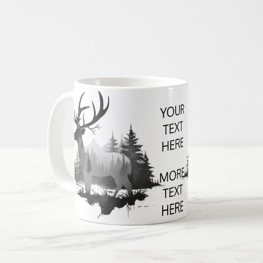 Wild Hirsche stehend im Wald Kaffeetasse (Vorderseite Links)