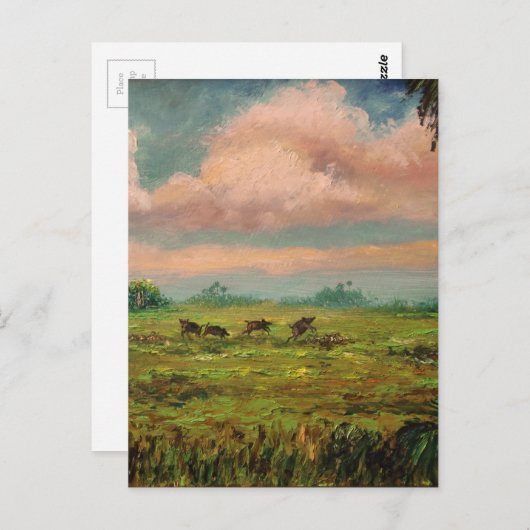 Wild-Hog-Jagd in Florida Postkarte (Vorne/Hinten)