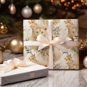 Wild Holidays Safari Löwen Weihnachten Geschenkpapier