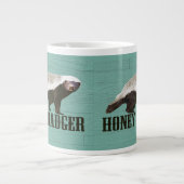 Wild Honey Badger Aqua, White, Brown Jumbo-Tasse (Vorderseite)