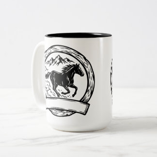 Wild Horse Abzeichen Etikett Zweifarbige Tasse
