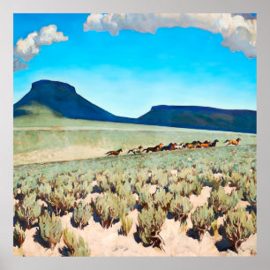 „Wild Horse Country“ von Maynard Dixon Poster