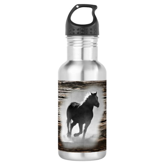 Wild Horse Galloping Edelstahlflasche (Vorderseite)