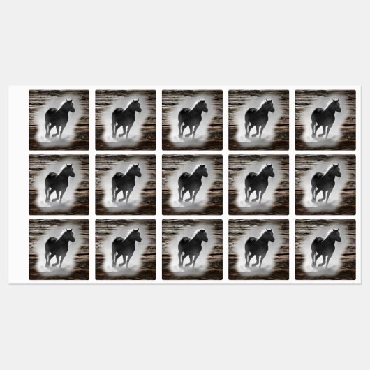 Wild Horse Galloping Etiketten (Blatt)
