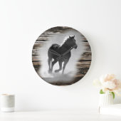 Wild Horse Galloping Große Wanduhr (Zuhause)