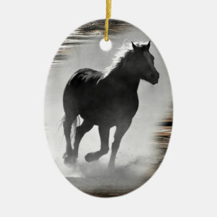 Wild Horse Galloping Keramik Ornament