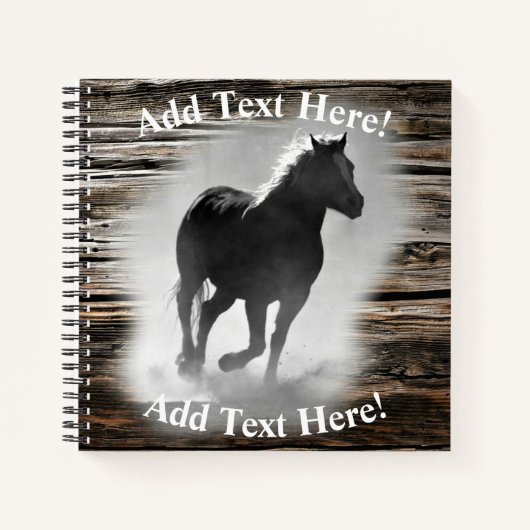Wild Horse Galloping Notebook Notizblock (Vorderseite)