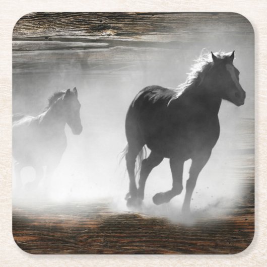 Wild Horse Galloping Rechteckiger Pappuntersetzer (Vorderseite)