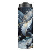 Wild Horse Galloping Stormy Beach Thermosbecher (Vorderseite)