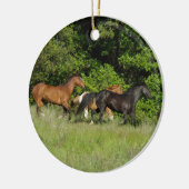 Wild Horse Herd Keramik Ornament (Links)