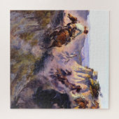 "Wild Horse Hunters" von Charles M Russell Puzzle (Horizontal)