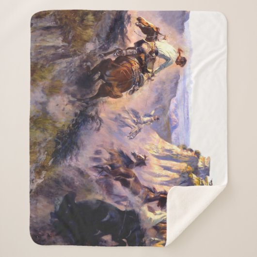 "Wild Horse Hunters" von Charles M Russell Sherpadecke (Vorderseite)