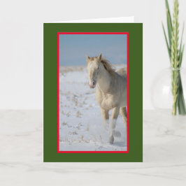 WILD HORSE OF UTAH IN THE SNOW CHRISTMAS Card Karte