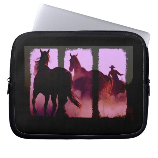 Wild Horse Roundup Digital Art Notebook Sleeve (Vorderseite)