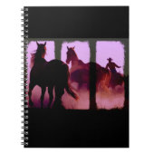 Wild Horse Roundup Triptych Digital Art Notebook Notizblock (Vorderseite)