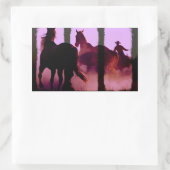 Wild Horse Roundup Triptych Rechteckiger Aufkleber (Tasche)