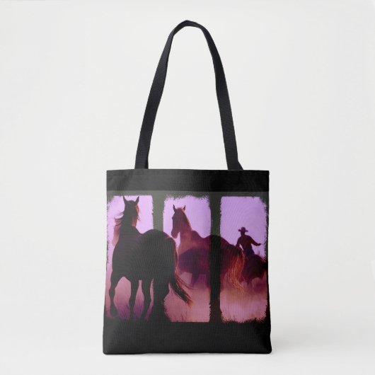 Wild Horse Roundup Triptych Tasche (Vorderseite)