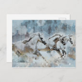 Wild Horse Stampede Western Postkarte (Vorne/Hinten)