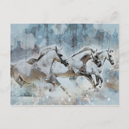 Wild Horse Stampede Western Postkarte (Vorderseite)