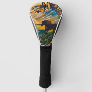 Wild Horse Sunset Kunst - Handgefertigte Kunstwerk Golf Headcover
