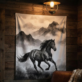 Wild Horse Tapestry | Mountain Ink Art Wandteppich