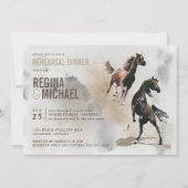 Wild Horse Watercolor Probe Dinner Hochzeit Einladung (Vorderseite)