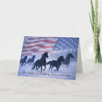 Wild Horses Amerikanische Flagge Country Western W