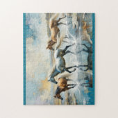 Wild Horses Aquarell Puzzle (Vertikal)