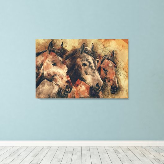 Wild Horses Art Leinwanddruck (Insitu (Holzboden))