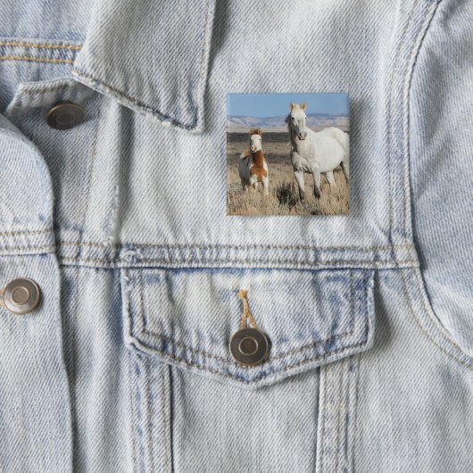 Wild Horses at Home in the Sandwash Basin Button (Beispiel)