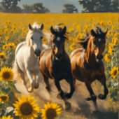 Wild horses field of sunflowers Schnitt Seidenpapier