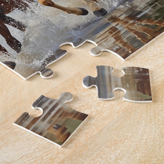 Wild Horses Galloping Water Splash Painting Puzzle (Seite)