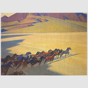 „Wild Horses of Nevada“ von Maynard Dixon Seidenpapier