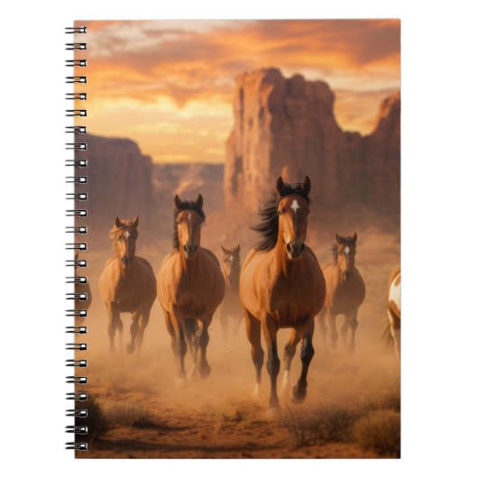 Wild Horses out West - Journal or Notebook Notizblock (Vorderseite)
