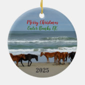Wild Horses Outer Banks OBX 2025 Christmas Ceramic Keramik Ornament (Hinten)