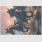 Wild horses Post apocalyptic futuristic V2 Seidenpapier (Vorderseite)