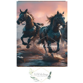Wild horses Post apocalyptic futuristic V2 Seidenpapier