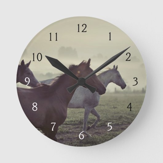 Wild horses runde wanduhr (Vorderseite)