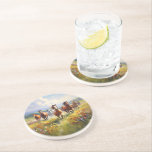 Wild Horses Running in a Wildflower Meadow Getränkeuntersetzer<br><div class="desc">A coaster image for cowgirls,  cowboys and western art lovers,  a gorgeous painting of wild horses running in a grassy field of wildflowers.</div>