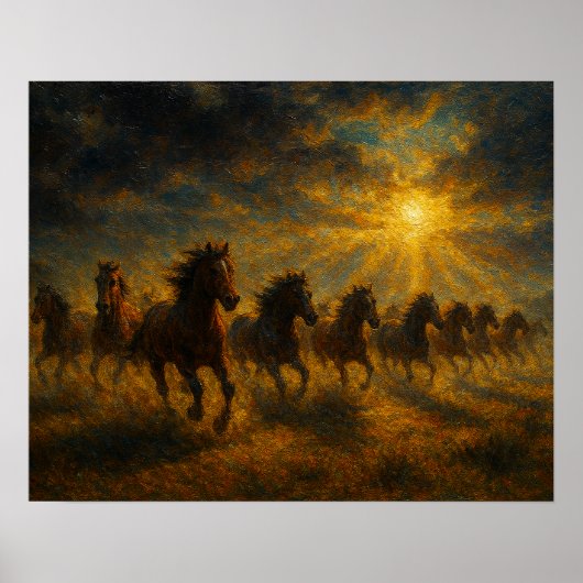 Wild Horses Running Poster (Vorne)