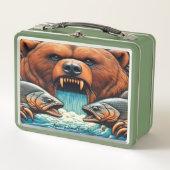 Wild-Hunter-Kampf mit rauschenden Gewässern Metall Brotdose (Vorderseite)
