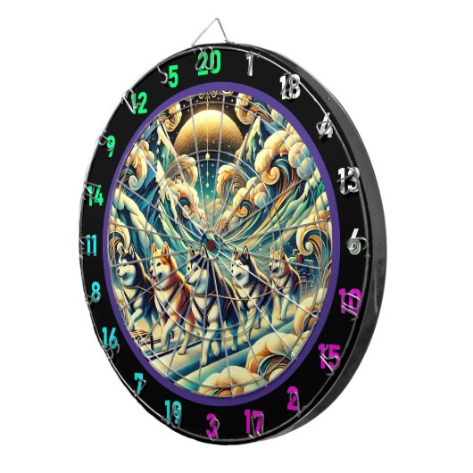 Wild Husky Horizon Room Art Dartscheibe (Vorderseite rechts)